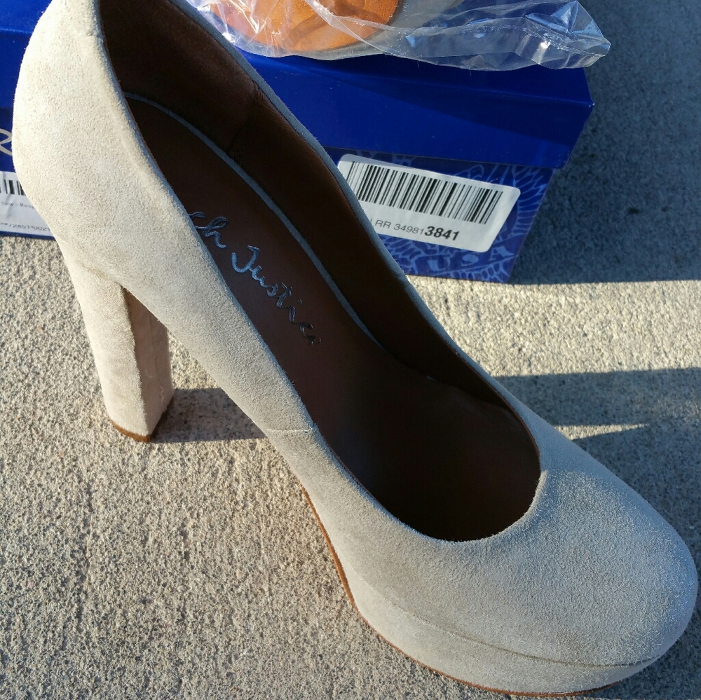 Rough Justice stone suede Kara platform pumps